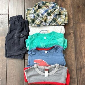 TEA COLLECTION Kids' Clothing Bundle with Plaid Shirt and Graphic Tees